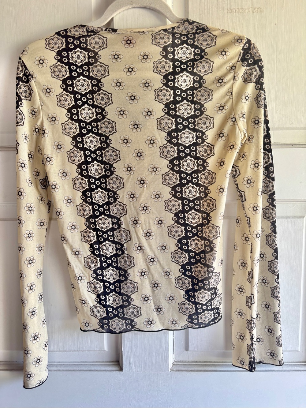 Vintage Y2K Esprit Mesh Lace Up Top Floral Boho Fairy Grunge Coquette Medium - Picture 6 of 10